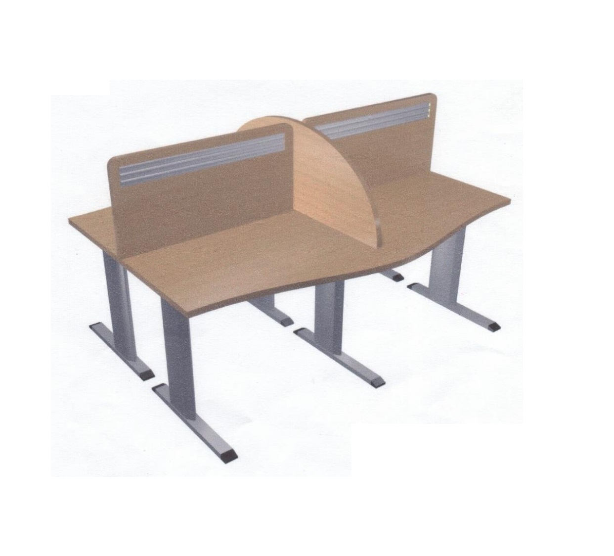 Work station  wood* metal/Melano